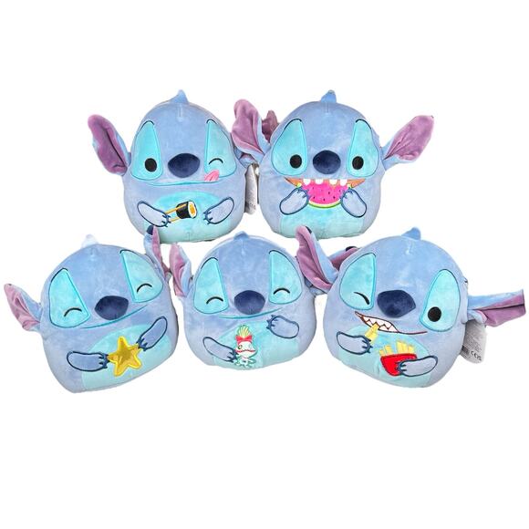 Disney Squishmallows Stitch Watermelon Fries Star Sushi Scrump lot of 5 Plush - Picture 1 of 7